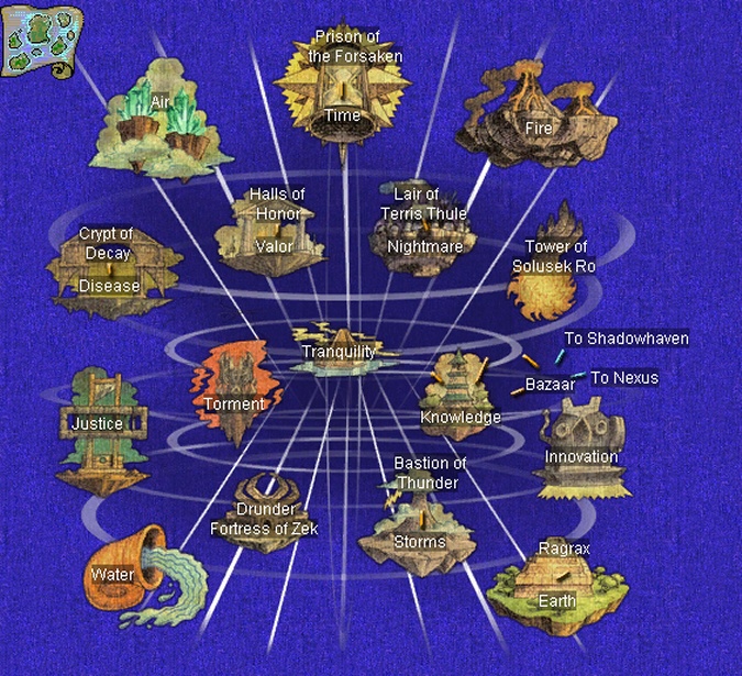 Planes of Power zone connection map